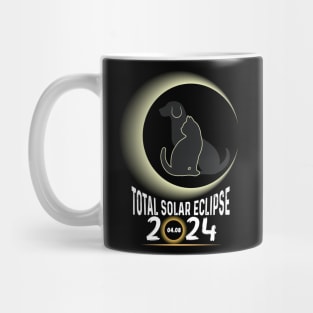 Solar Eclipse 2024 Shirt Total Eclipse April 8th 2024 Dog and cat Mug